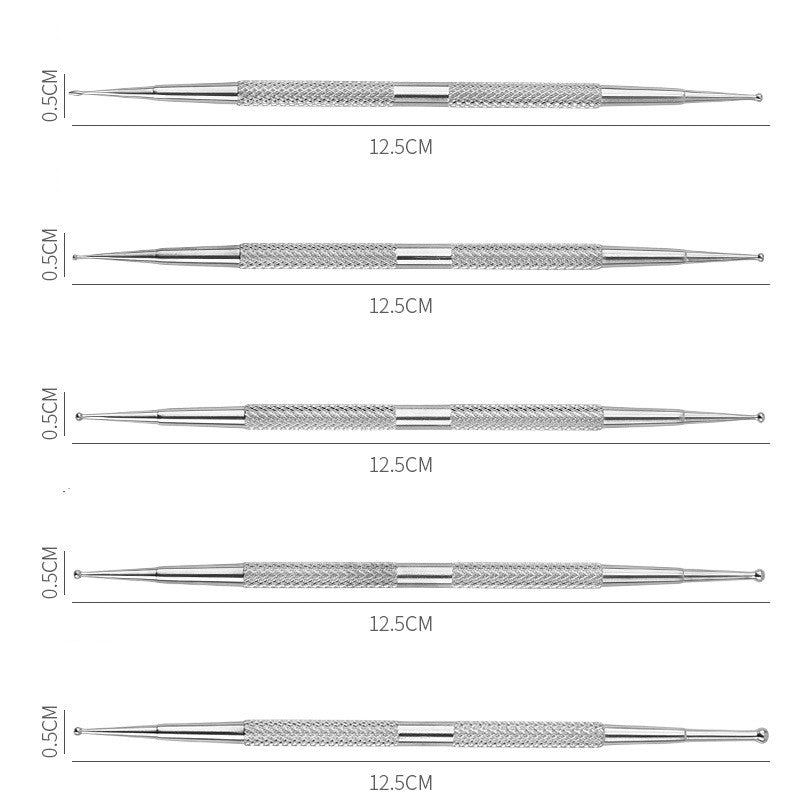 Nail Art Double Point Drill Pen Set - 5 Pcs