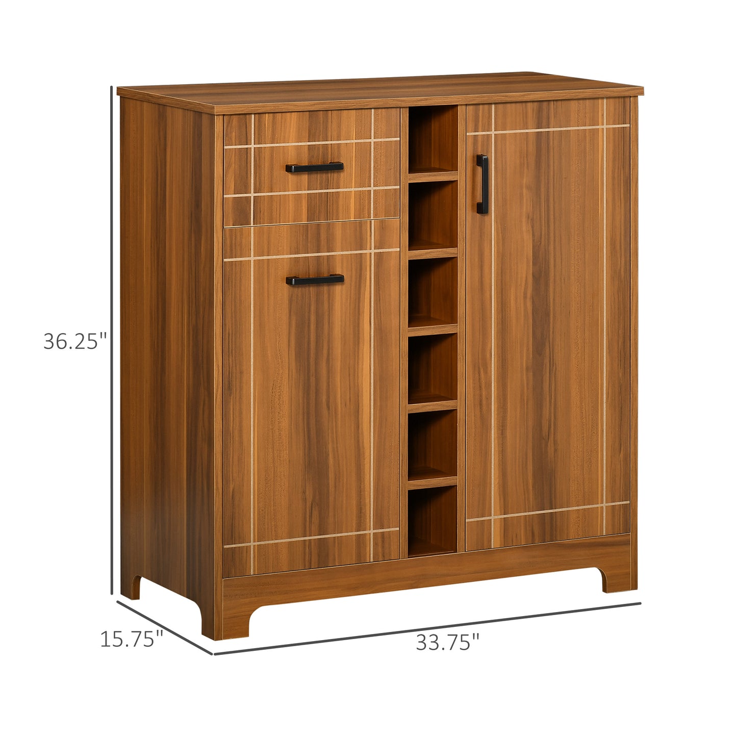 Retro Wine Cabinet for 6 Bottles, Rack Sideboard Serving Bar with