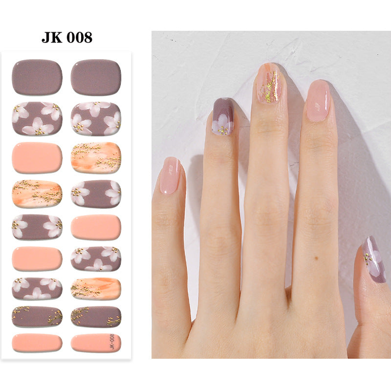 Waterproof Nail Sticker Set - Durable Semi-Baked UV Gel Art for Nails
