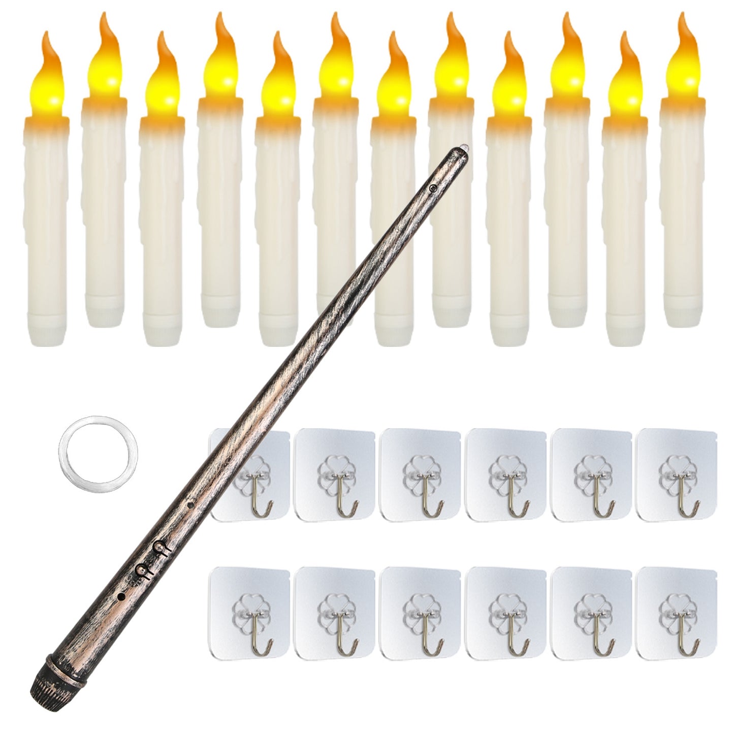 12-Piece Flameless Floating Candle Set with Magic Wand Remote