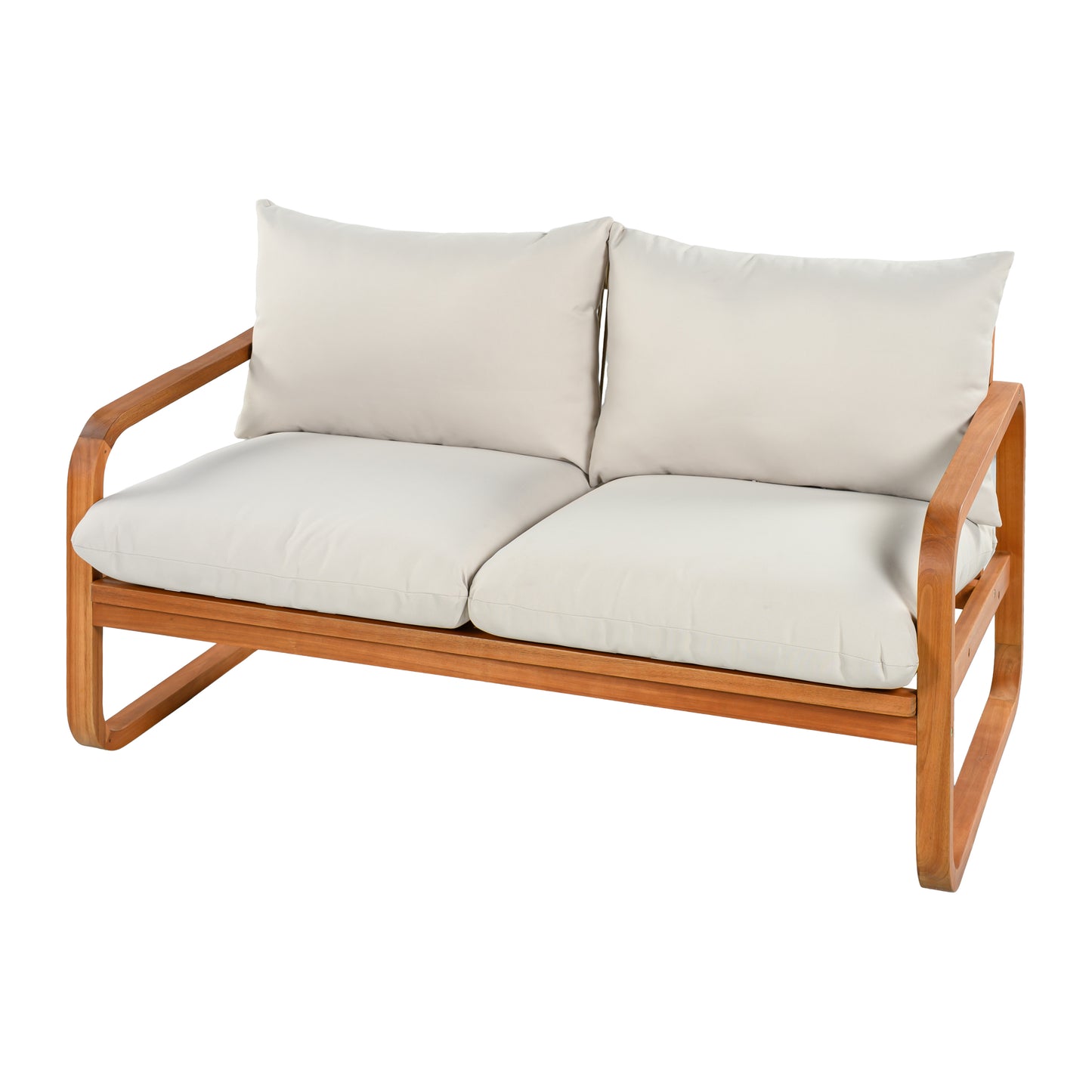 4-Piece Acacia Wood Outdoor Patio Furniture Set with Cushions