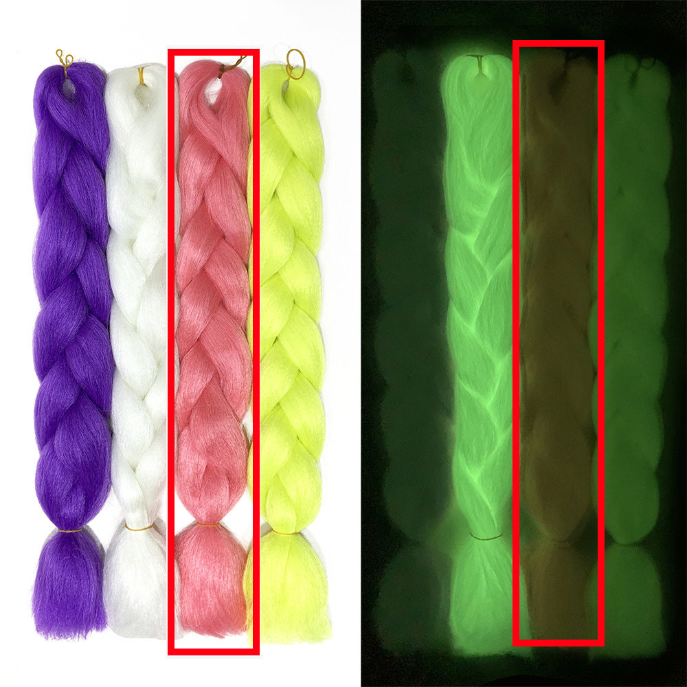 Fluorescent Chemical Fiber Wig Big Braid - Luminous Hair Weave with Color Options