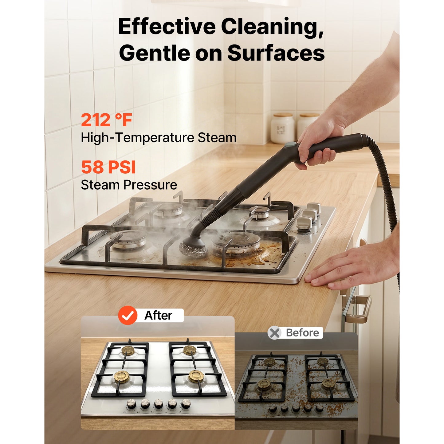 Portable Steam Cleaner with 19 Accessories, 51 oz Tank, Fast Heating for Home & Car Detailing