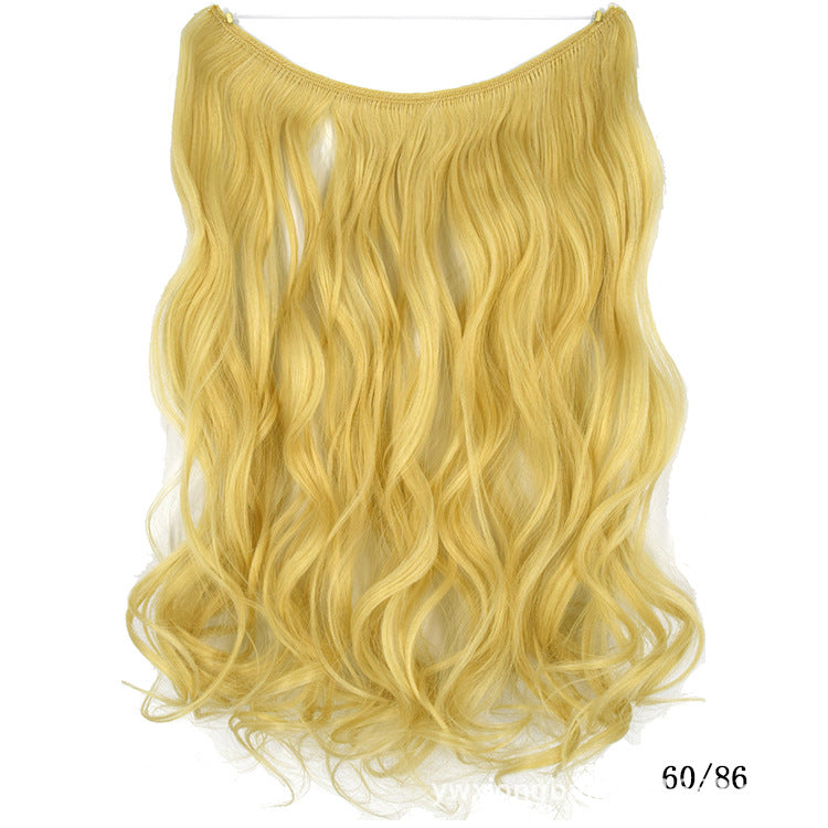 Seamless Hair Extension Wig Set for Women - High-Temperature Fiber, Multiple Colors