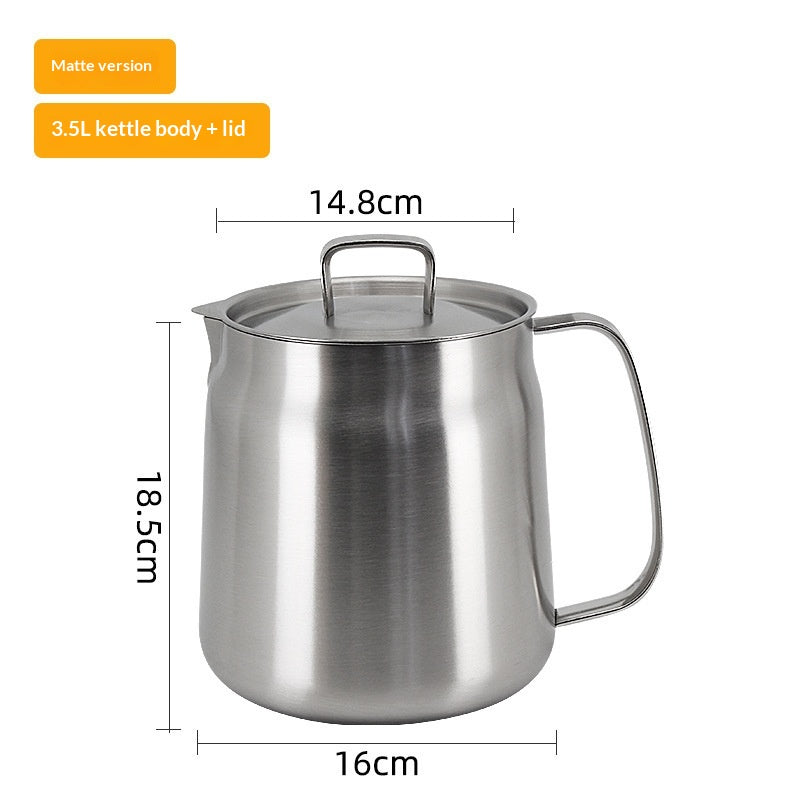 Large Capacity Stainless Steel Oil Strainer Jug with Detachable Basket for Kitchen