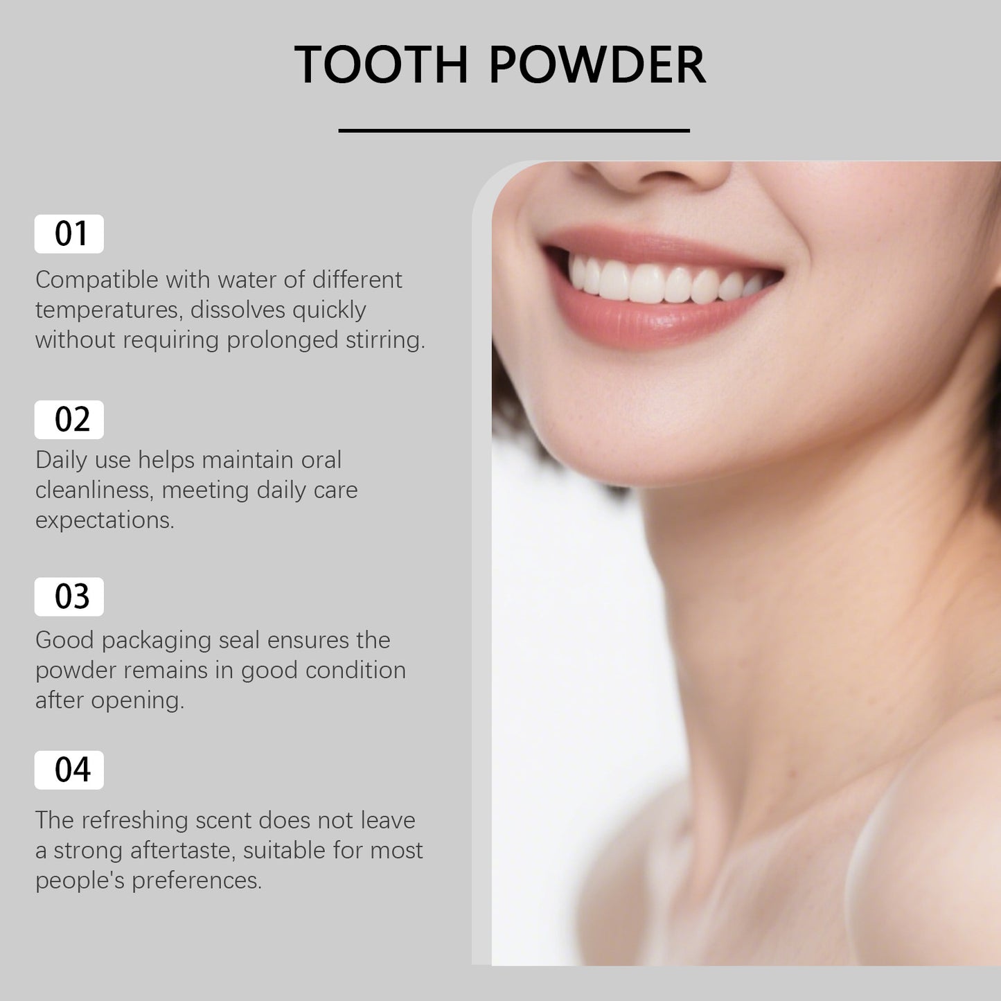 White Tooth Powder for Stain Removal 50g - Oral Care &