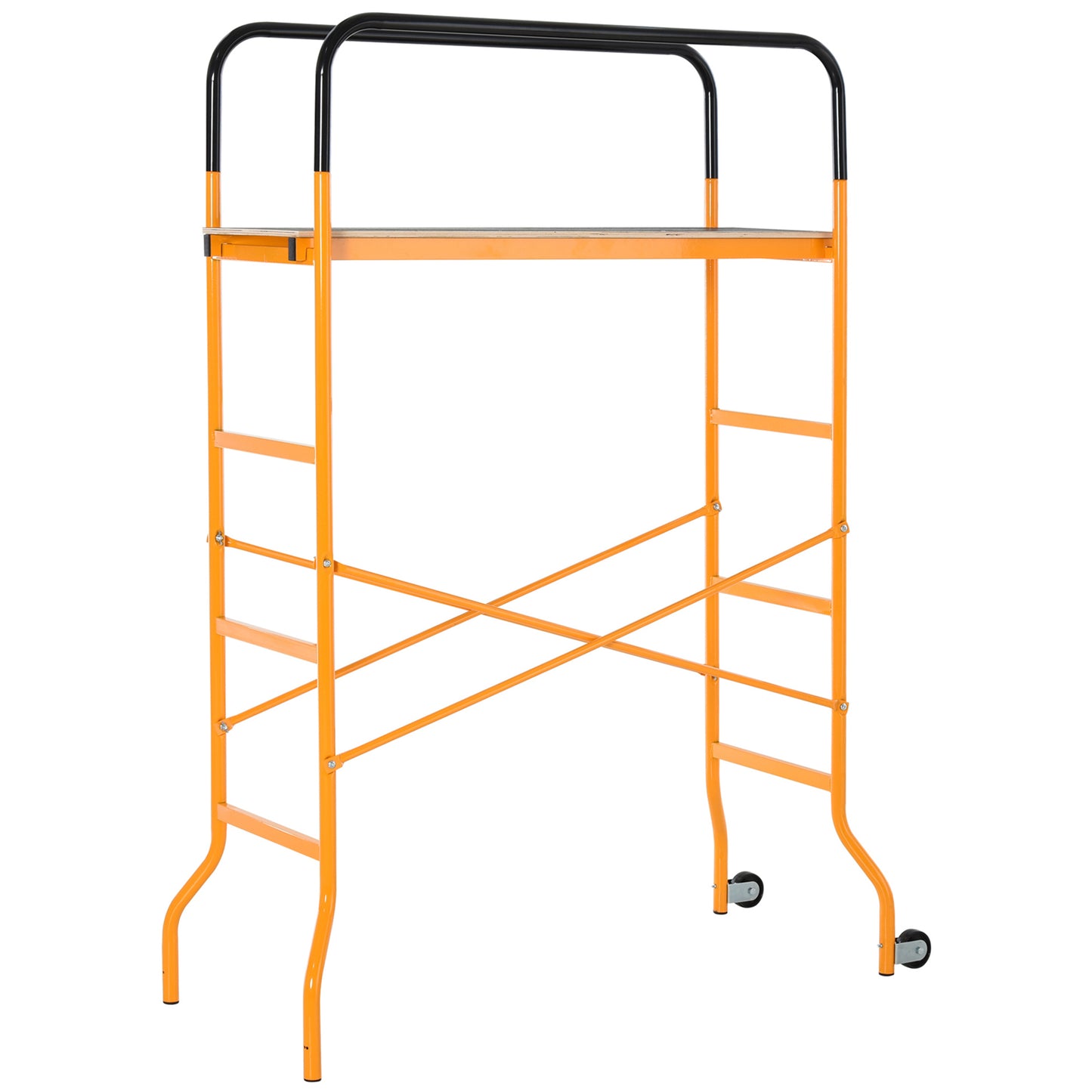 4-Step Steel Scaffold with 2 Wheels - 440lb Capacity Indoor Outdoor