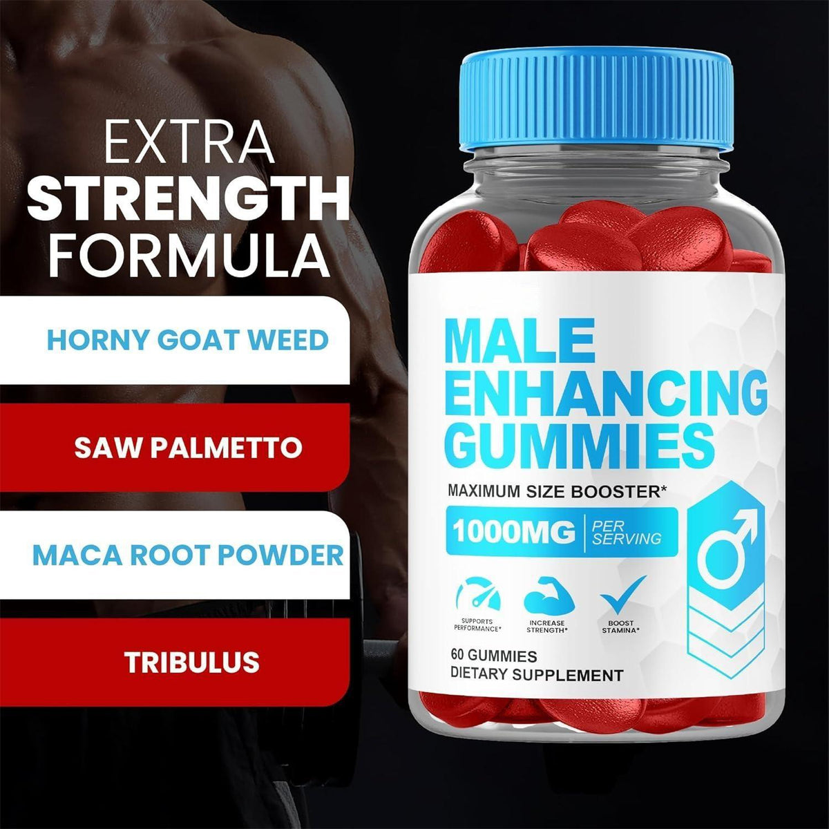 Male Enhancing Gummies - Sexual Wellness Supplement, 1 Bottle