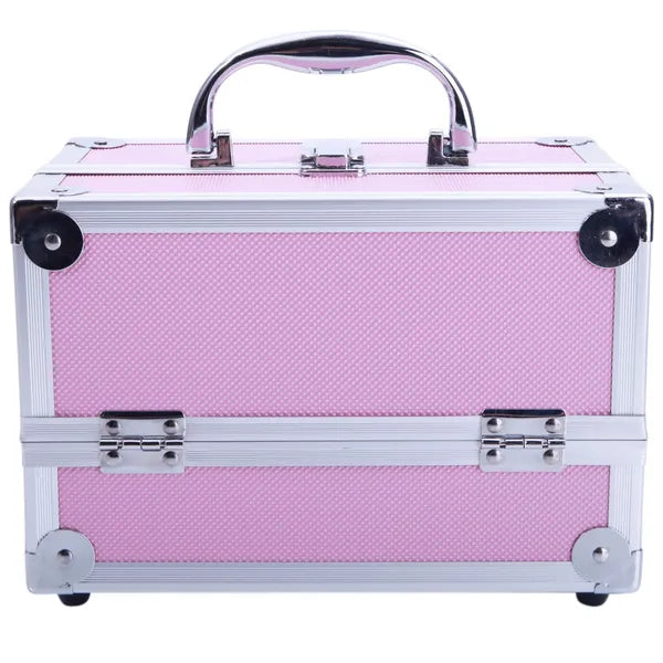 SM-2176 Aluminum Makeup Train Case Jewelry Box Cosmetic Organizer