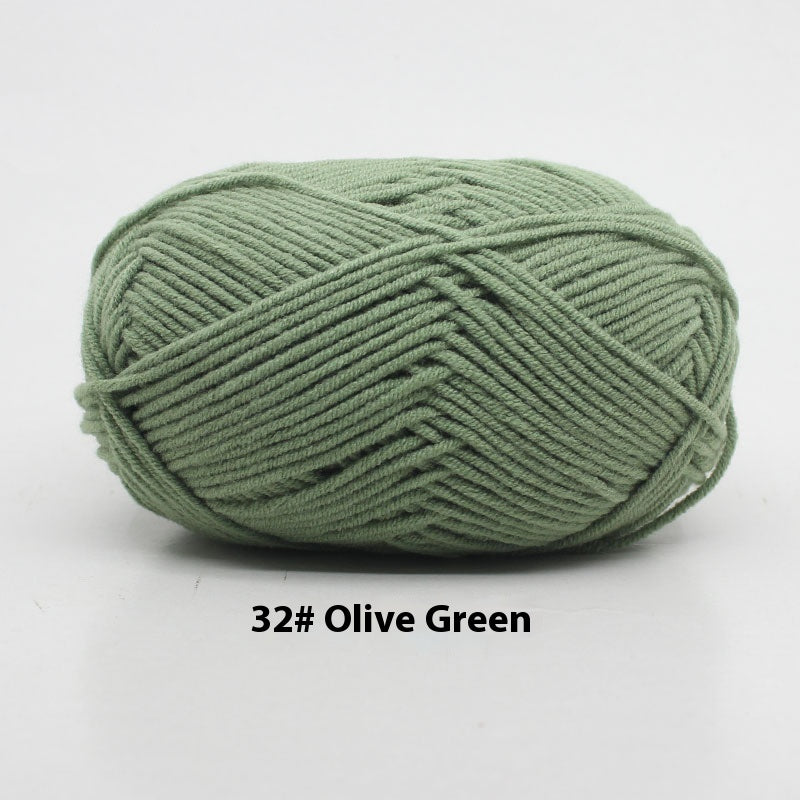 Four-Strand Milk Cotton Crochet Yarn Balls for Craft Projects - Multiple Colors