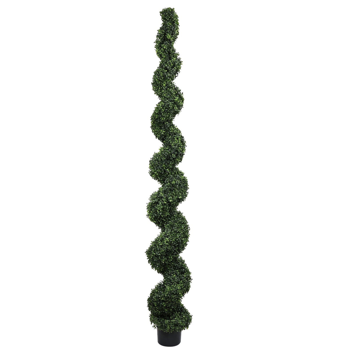 7FT Artificial Spiral Topiary Tree - Green Potted Plant