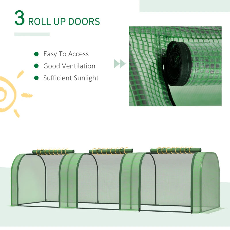 Portable Greenhouse with Zippered Doors & UV-Blocking Cover - Garden Shelter