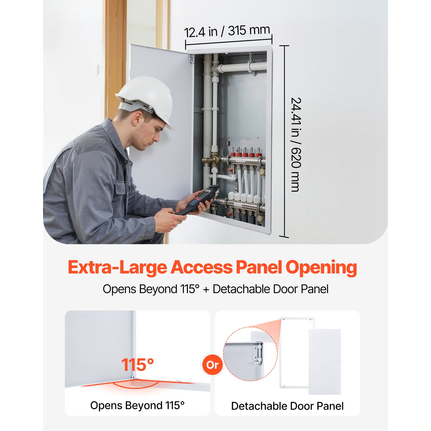 Access Panel for Drywall 30.3 x 15.2 Inches Galvanized Steel Hinged Service Door