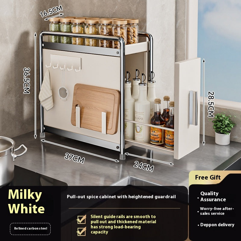 Pull-Out Multi-Layer Kitchen Storage Rack - Modern Household Organization