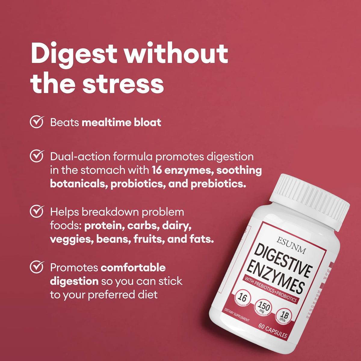 Digestive Enzyme Probiotic Capsules - 60 Tablets