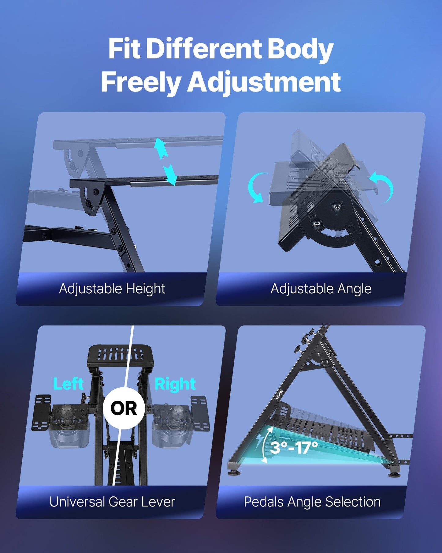Foldable Racing Wheel Stand Cockpit for Logitech G923 G920 G29 G27