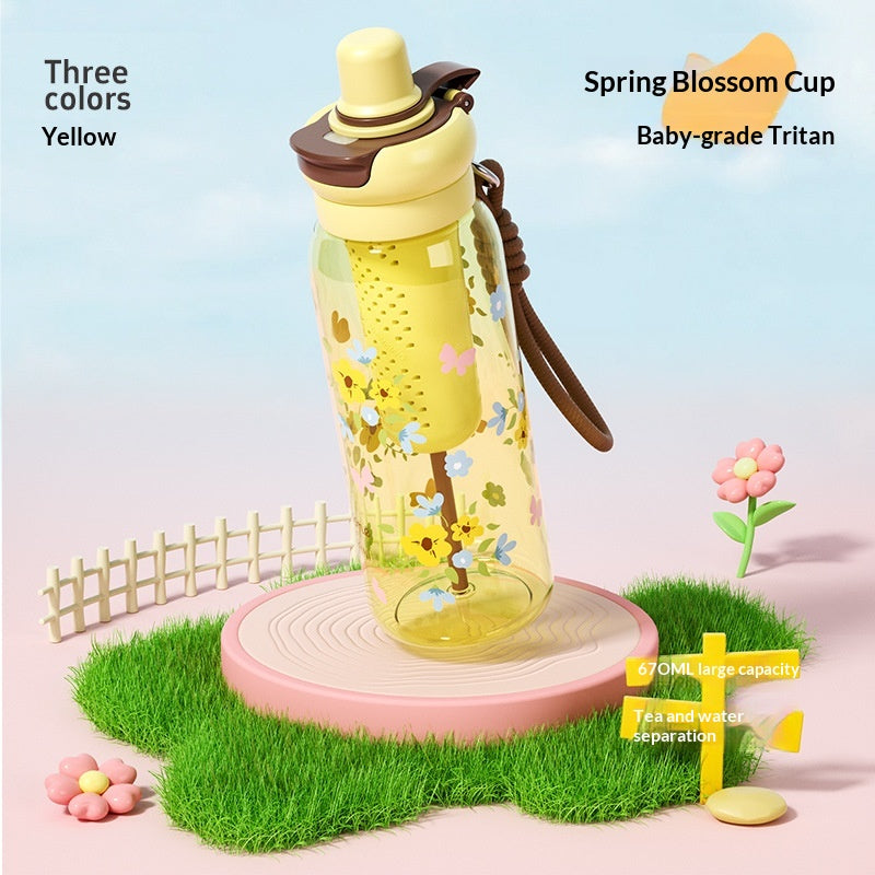 Portable Cold Water Cup with Tea Infuser 670ml - Stylish Drinkware
