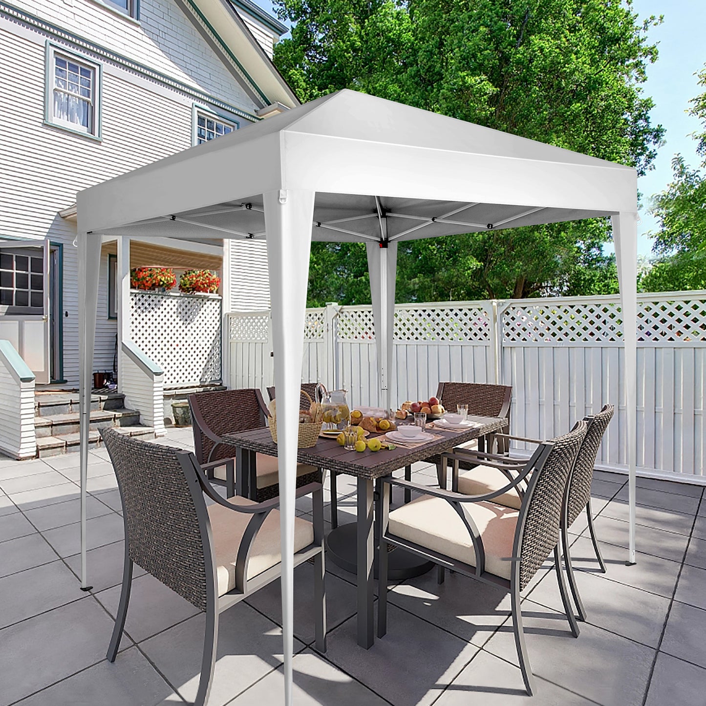 6.5x6.5ft Portable Outdoor Canopy Tent - White