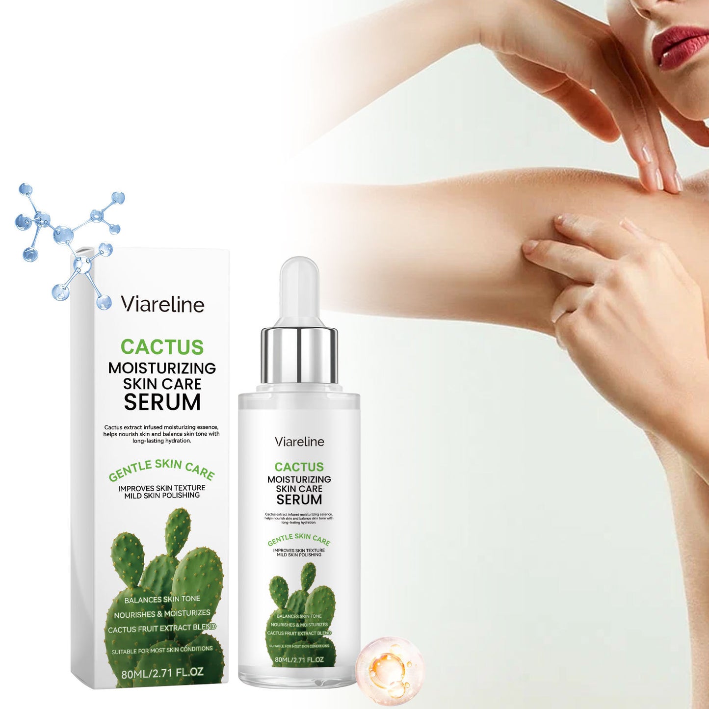 Cactus Moisturizing Lotion - 80ml Hydrating Face Skin Care