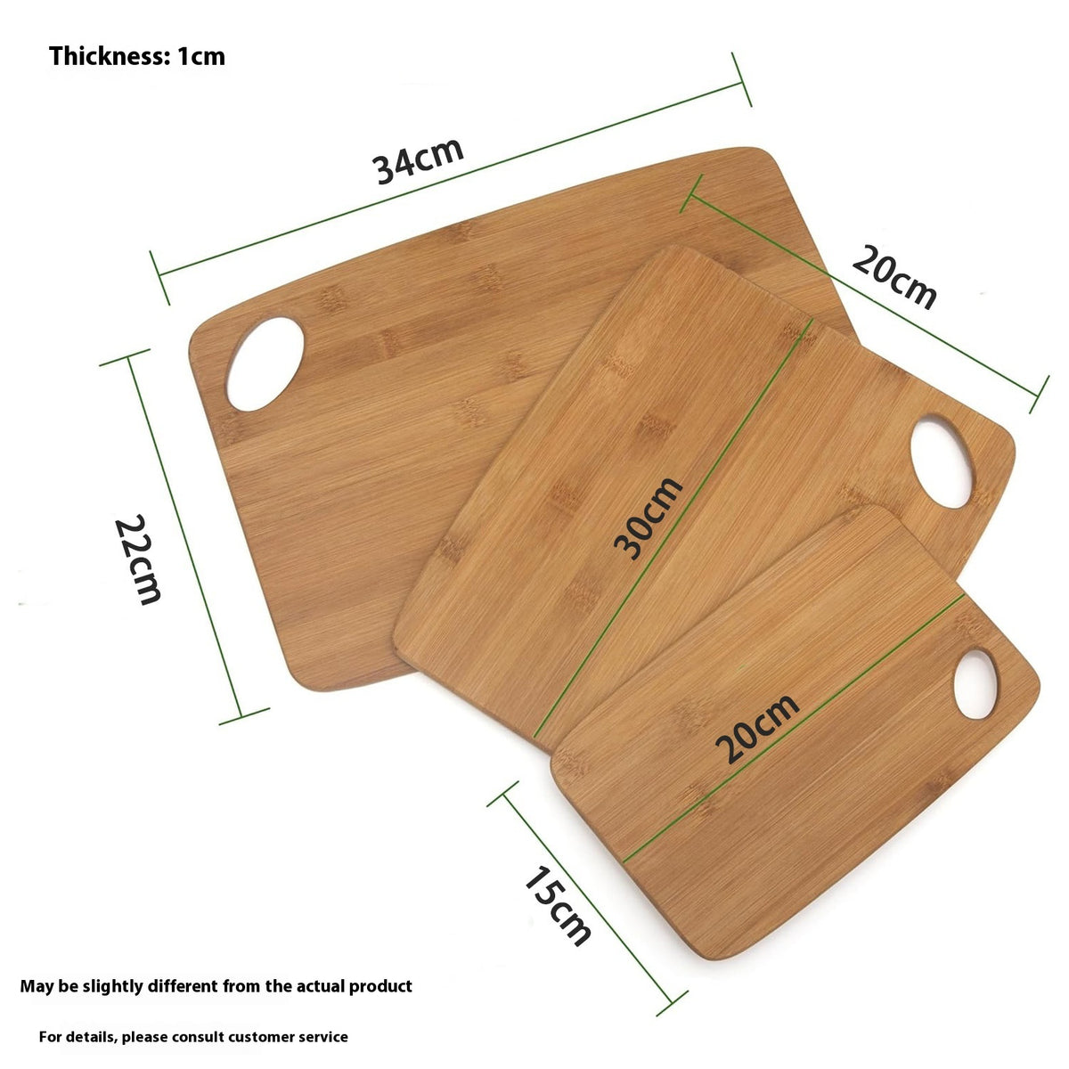 Double-Sided Bamboo Kitchen Chopping Board Set - Multiple Sizes