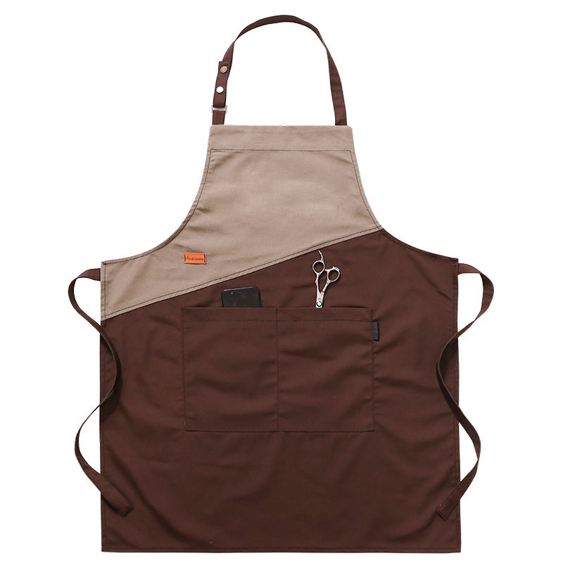 Denim Kitchen Apron with Multiple Color Options - Hanging Neck & Cross Styles
