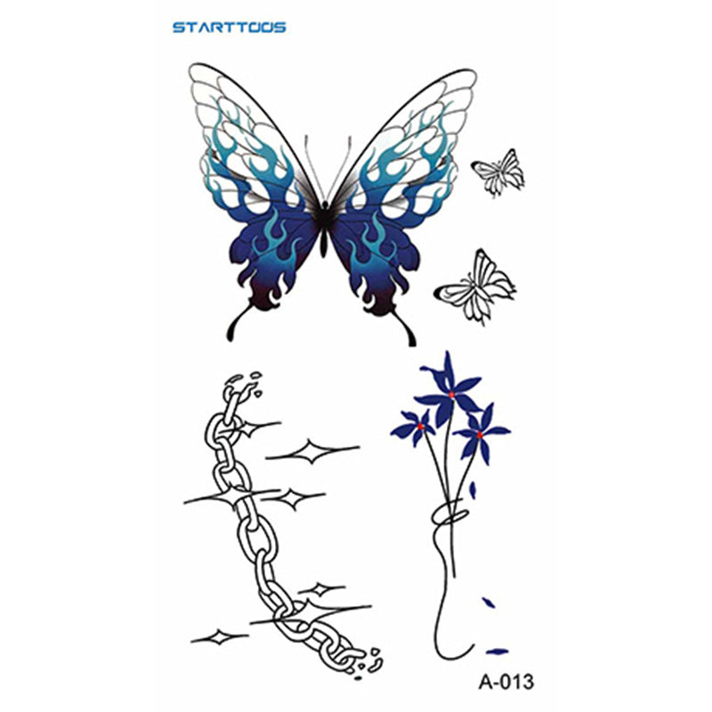 Semi-Permanent Tattoo Sticker Set for Nail Art - Multiple Patterns & Sizes