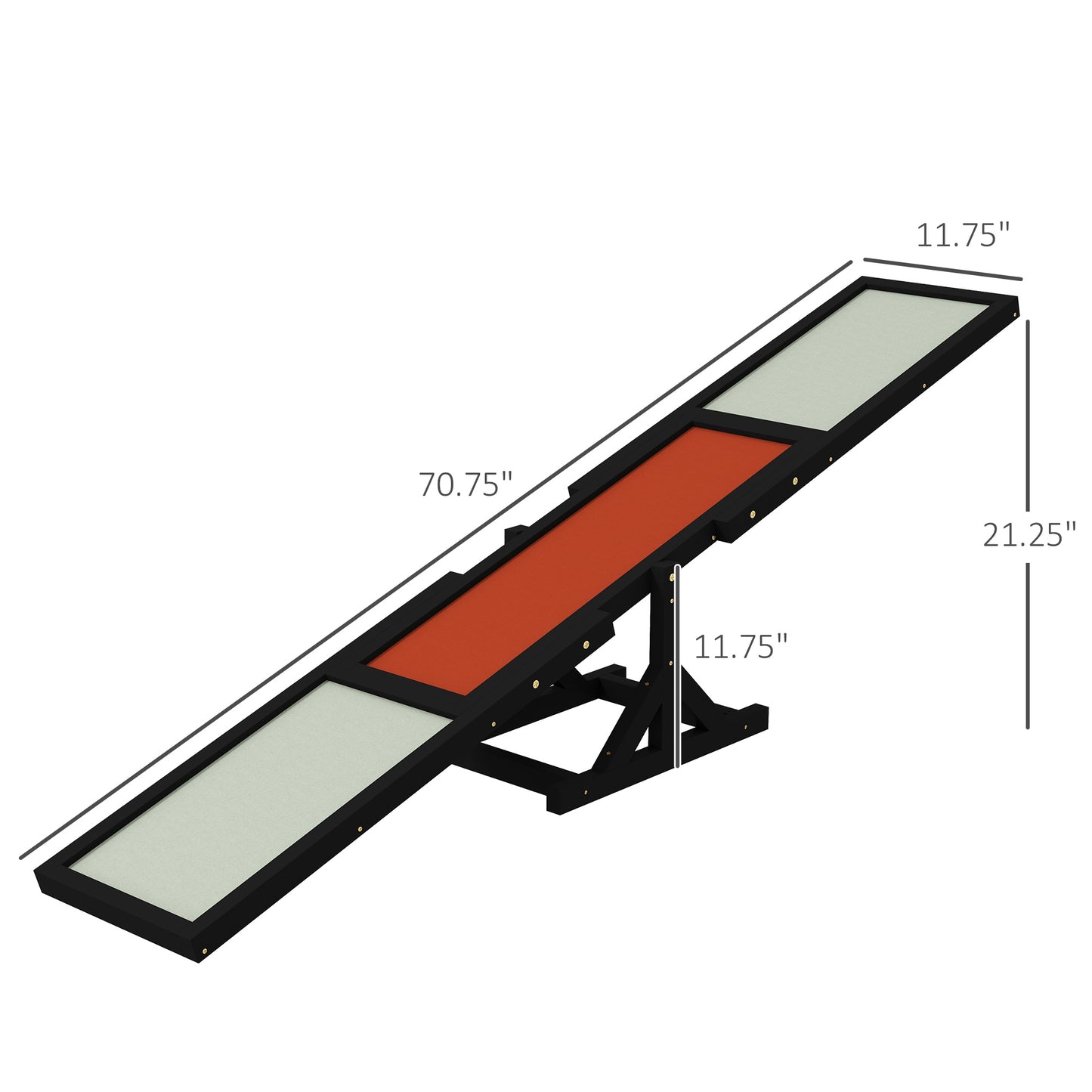 Dog Agility Seesaw for Training & Exercise - Wooden Balance Toy, Black