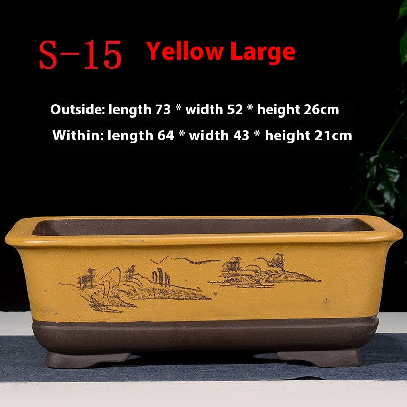 Rectangular Non-Porous Rockery for Bonsai Trees Garden Decor