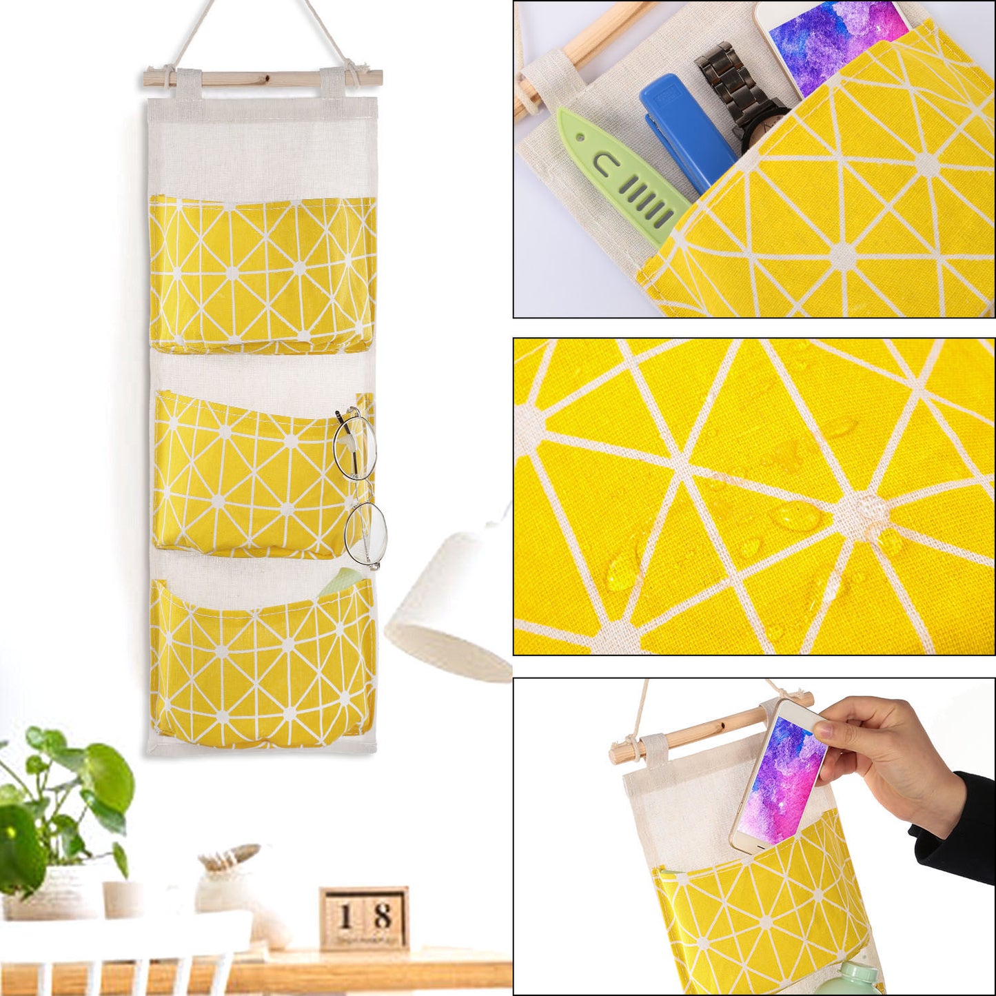 1Pc Wall Mounted Storage Bag Door Closet Hanging Organizer Waterproof