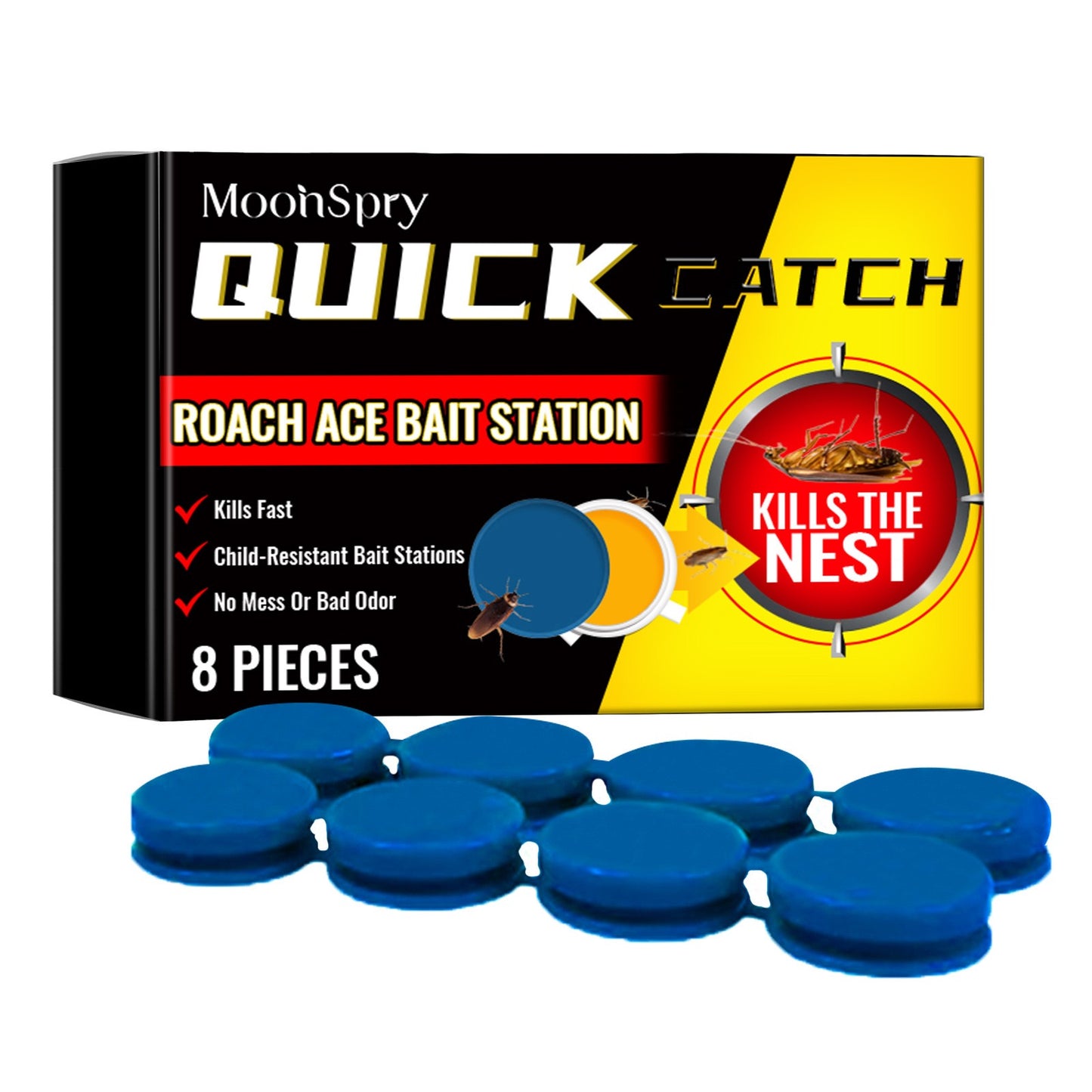 8pcs In 1box, Roach Killer Indoor Infestation, Bait Gel Traps