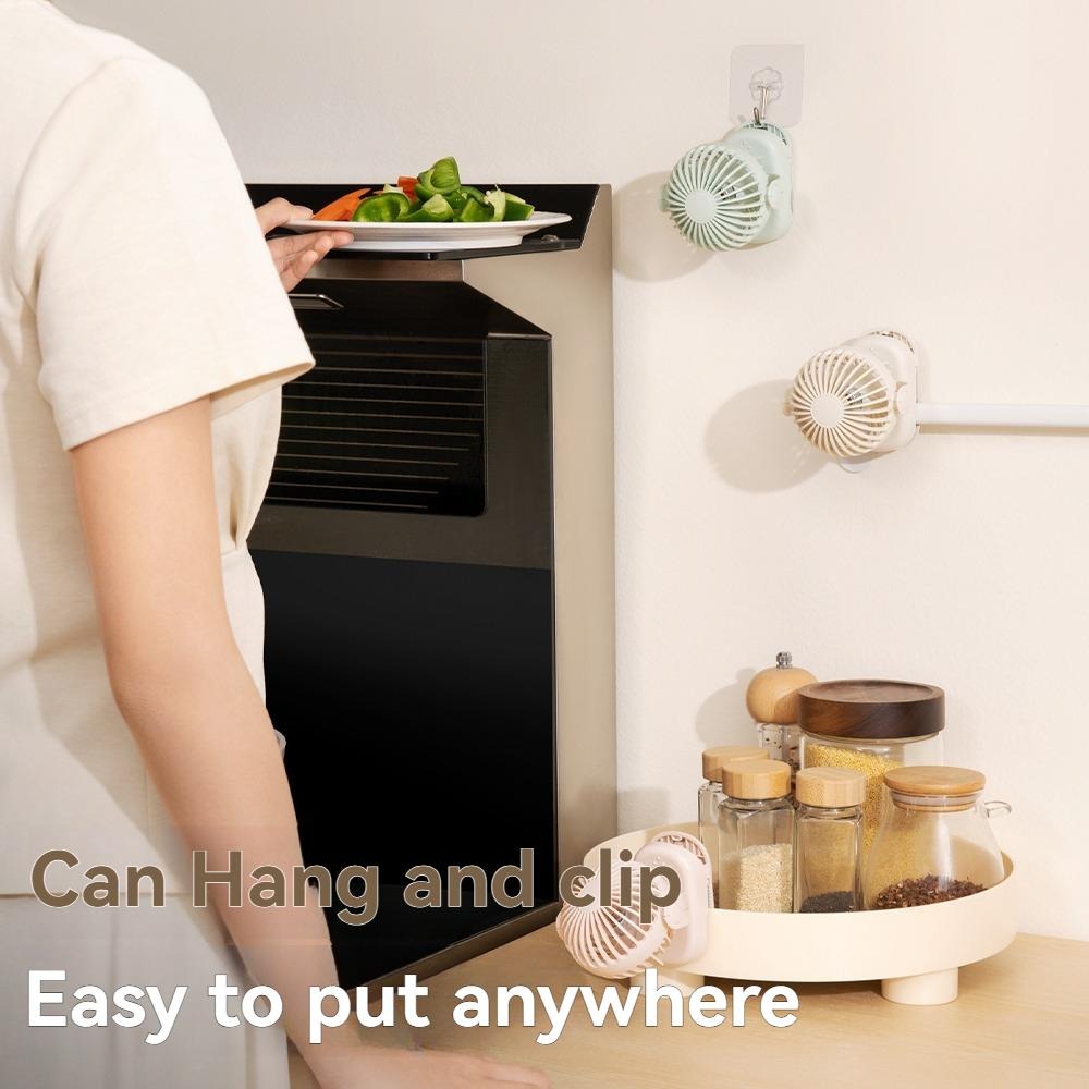 USB Clip-On Fan with 360° Adjustable Head Rechargeable Battery Quiet Operation