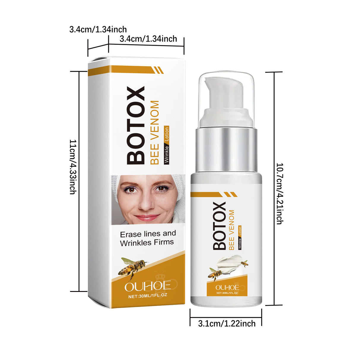 Bee Venom Firming Facial Lotion 30ml Hydrating Skin Care for Wrinkles