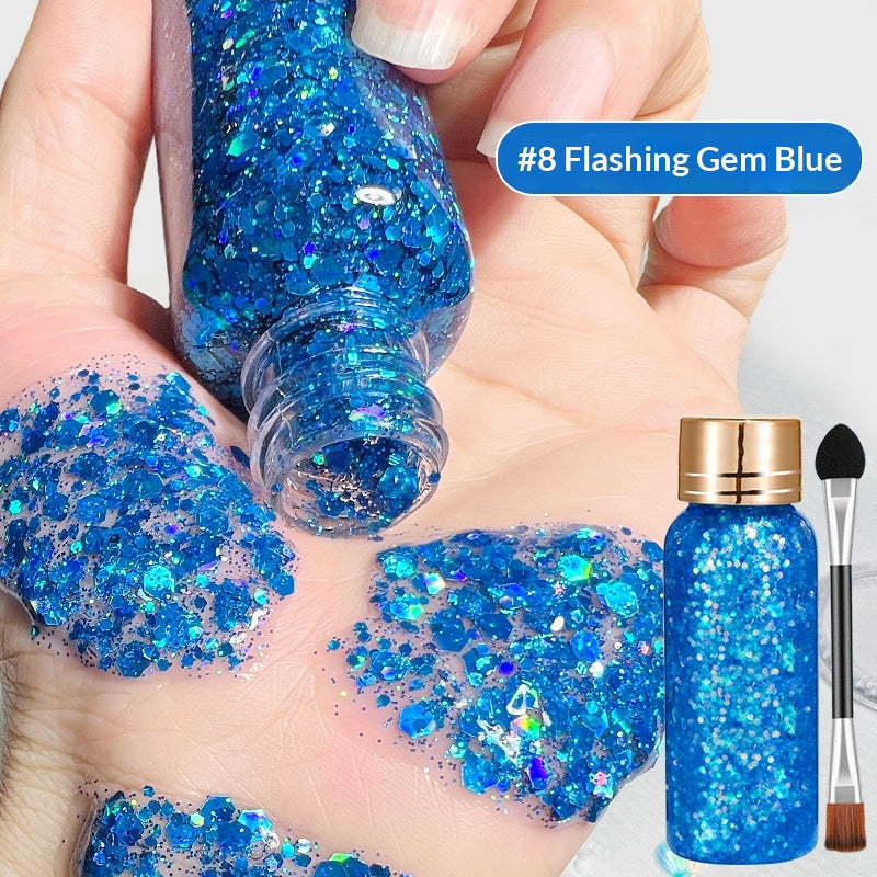 Glitter Liquid Eyeshadow - Dazzling Sparkle, Glue-Free Gel, 30ml
