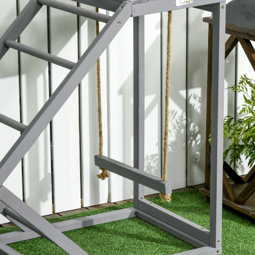 Wooden Chicken Swing Set with Perches and Ladder for Coop Enrichment