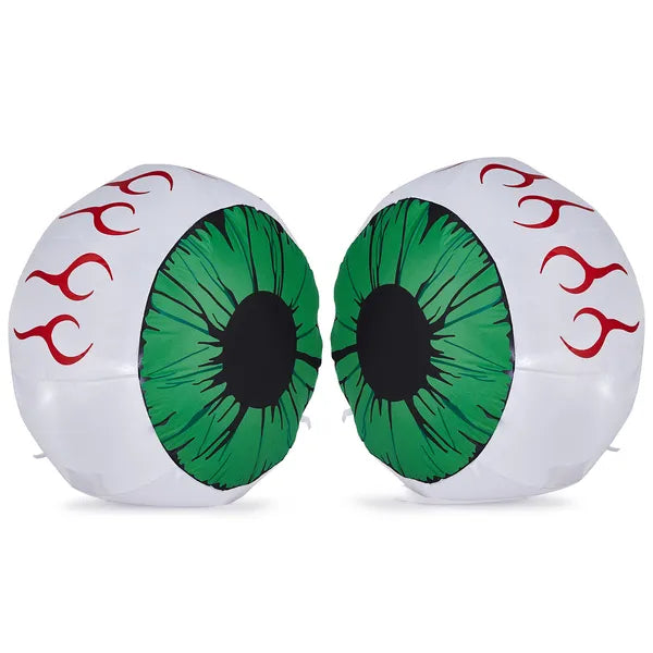 3FT Inflatable Light-Up Green Eyes Decoration - 2 Pack