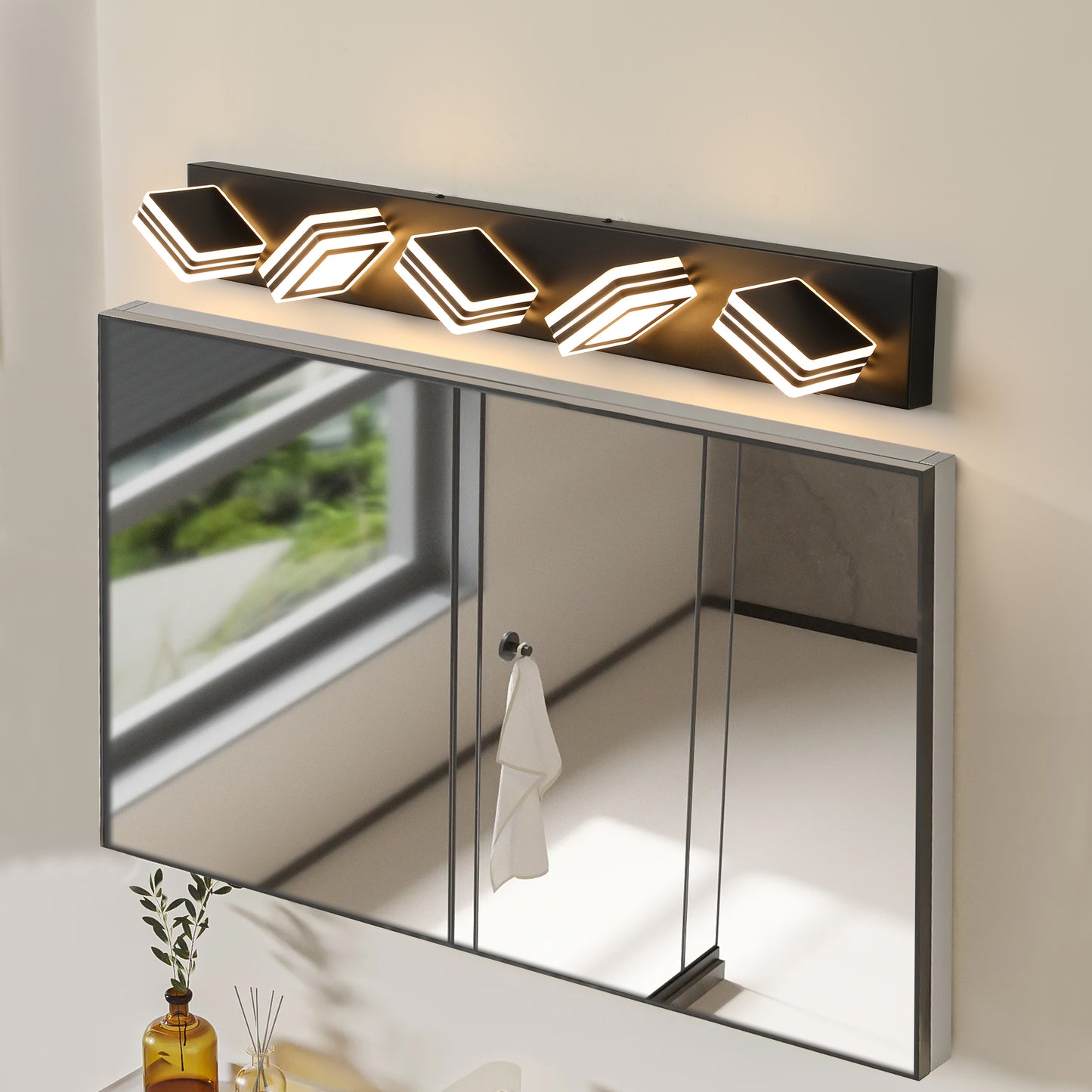 5-Light LED Vanity Light Fixture - Dimmable & Energy Efficient