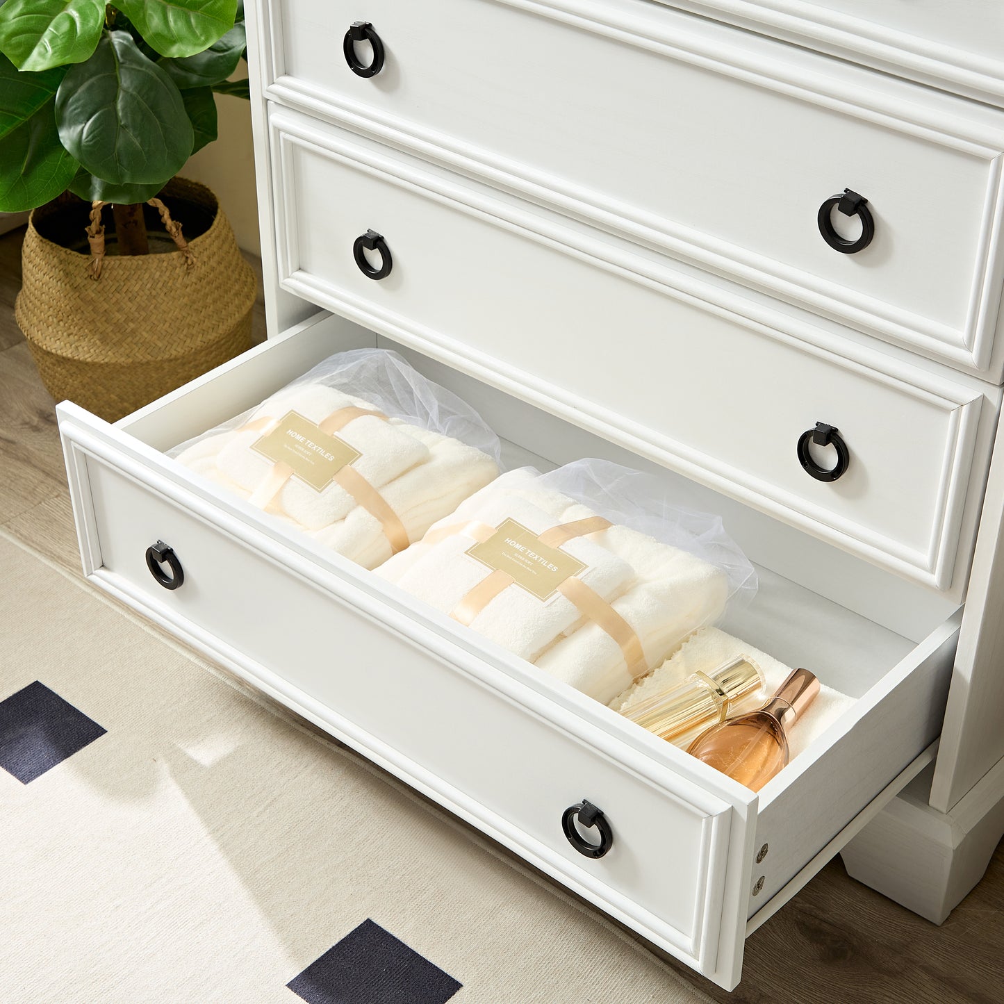 Modern 6 Drawer Dresser - Tall Chest of Drawers for Storage