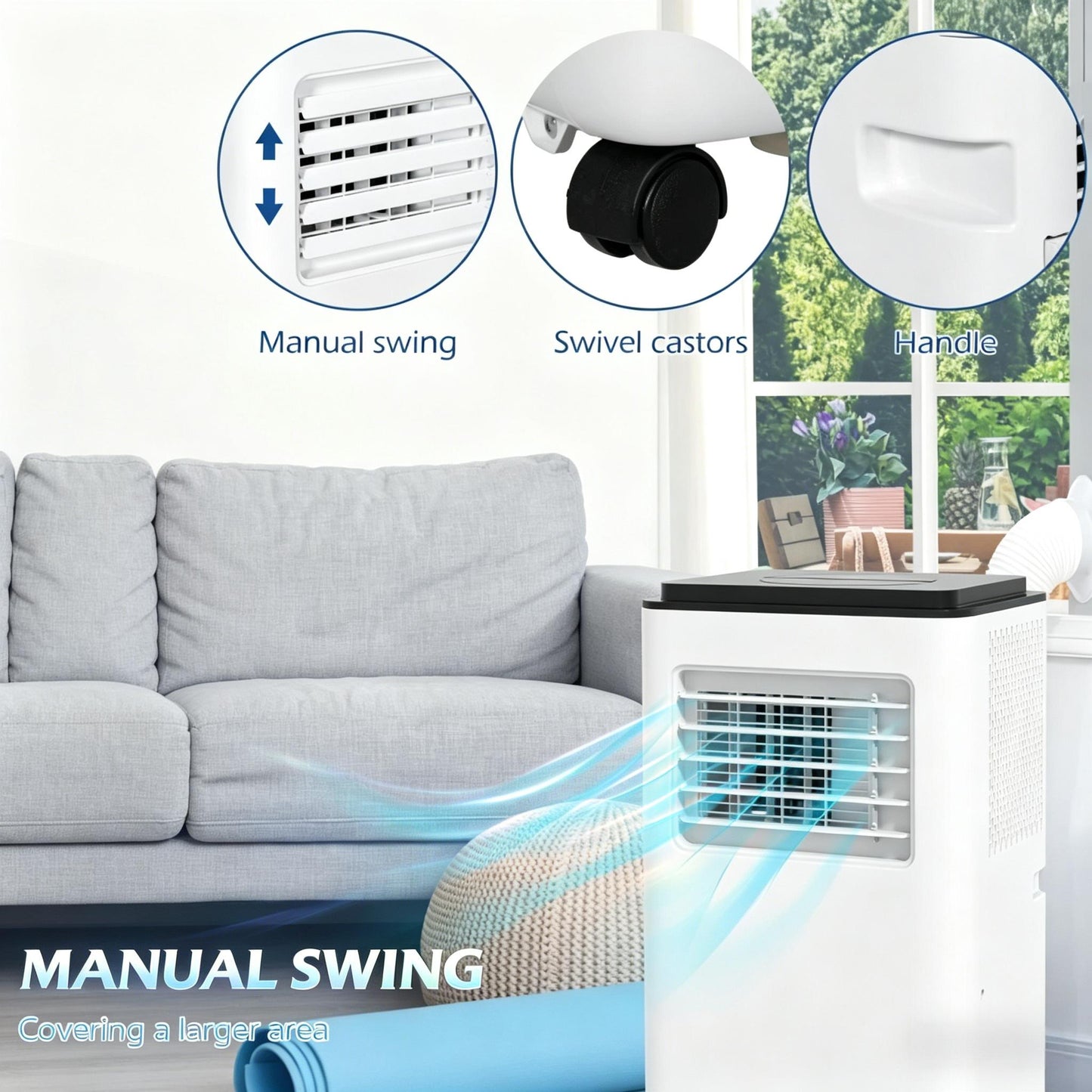 Portable Air Conditioner - Powerful 10,000 BTU Cooling - White