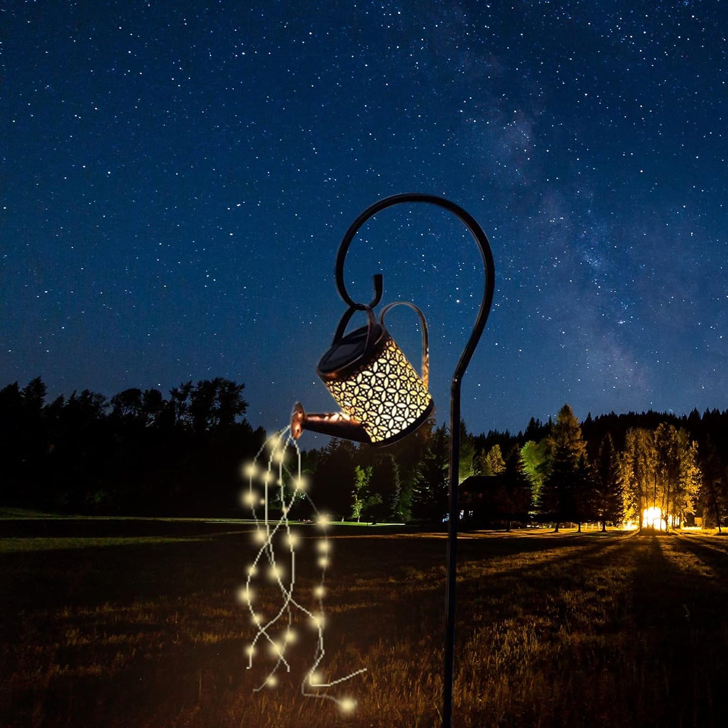 2-Pack Solar Watering Can String Lights - Outdoor Garden Decor