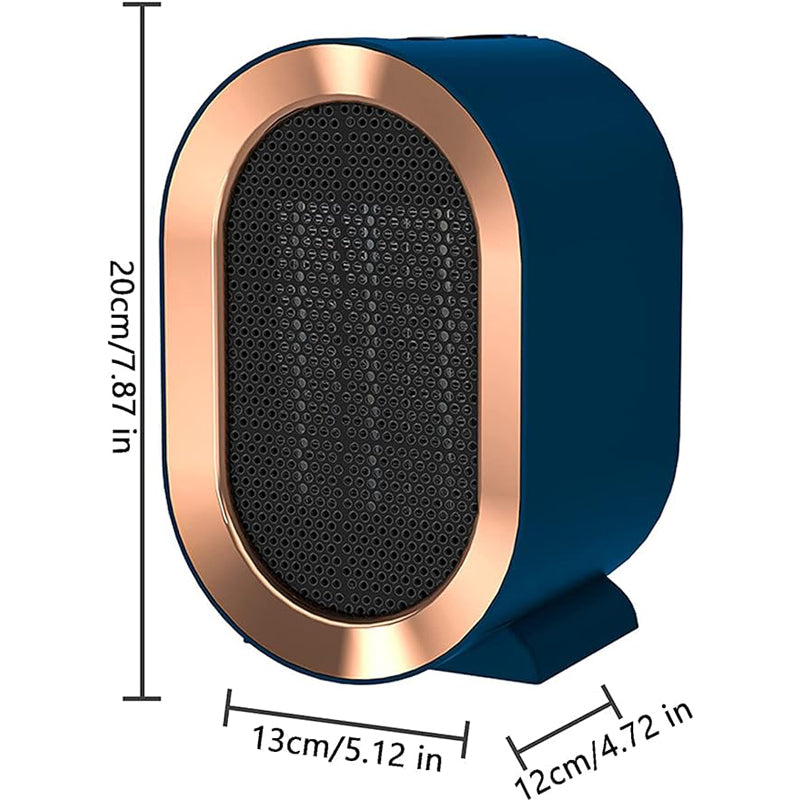 1200W Portable Ceramic Fan Heater with 2 Heat Settings, Silent Overheat Protection, Blue