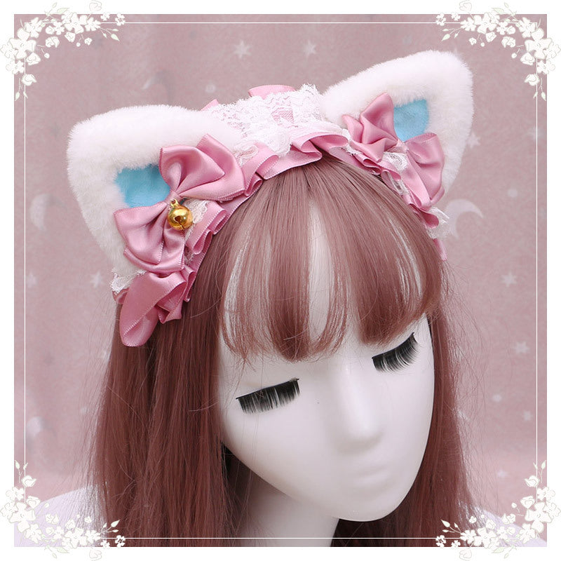 Lolita Cat Ear Headband with Lace - Hair Accessory