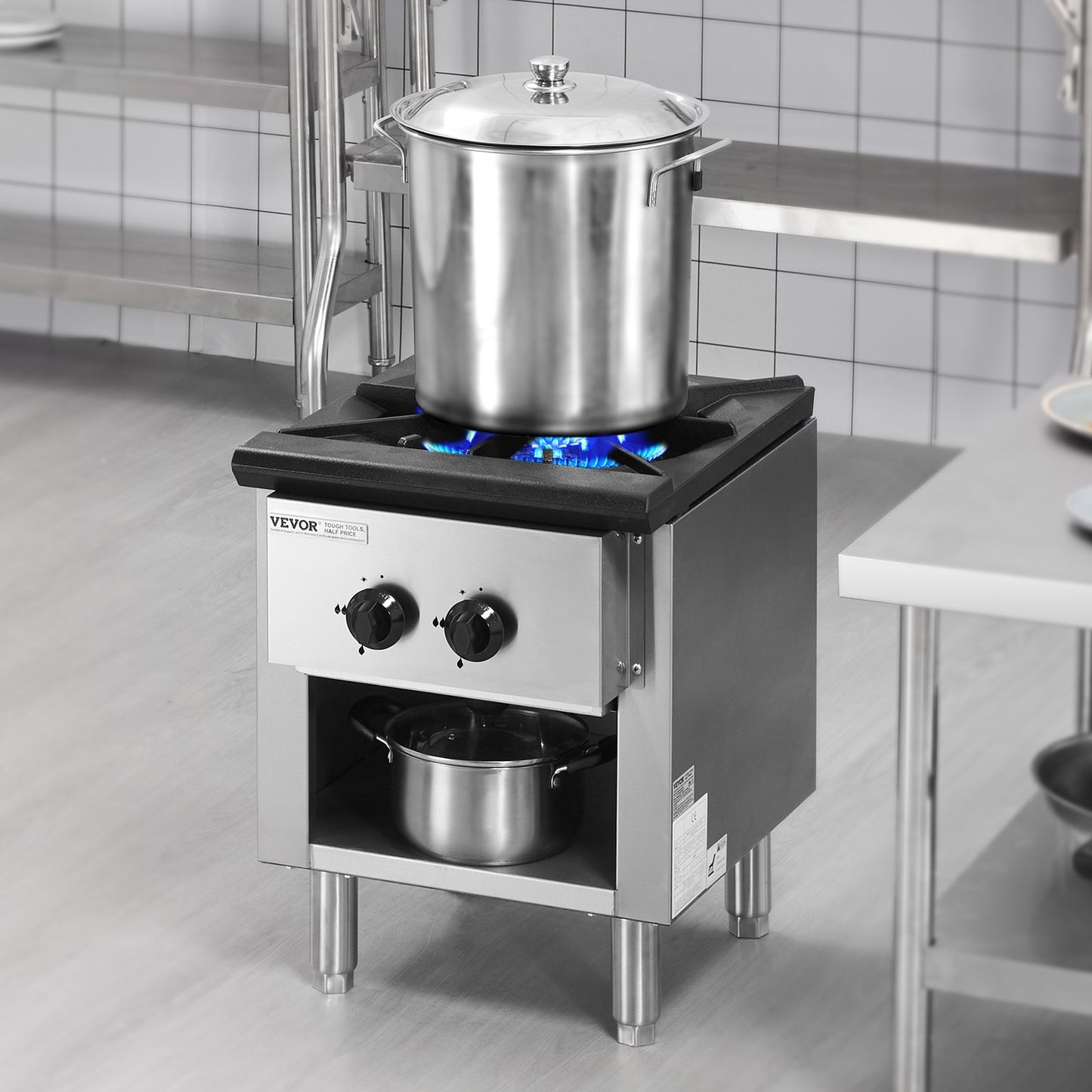 Commercial Gas Range Stove - 1 Burner Countertop Cooking Hot Plate