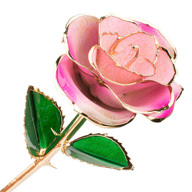24K Gold-Plated Decorative Rose Flower Gift Box for Valentine's Day & Special Occasions