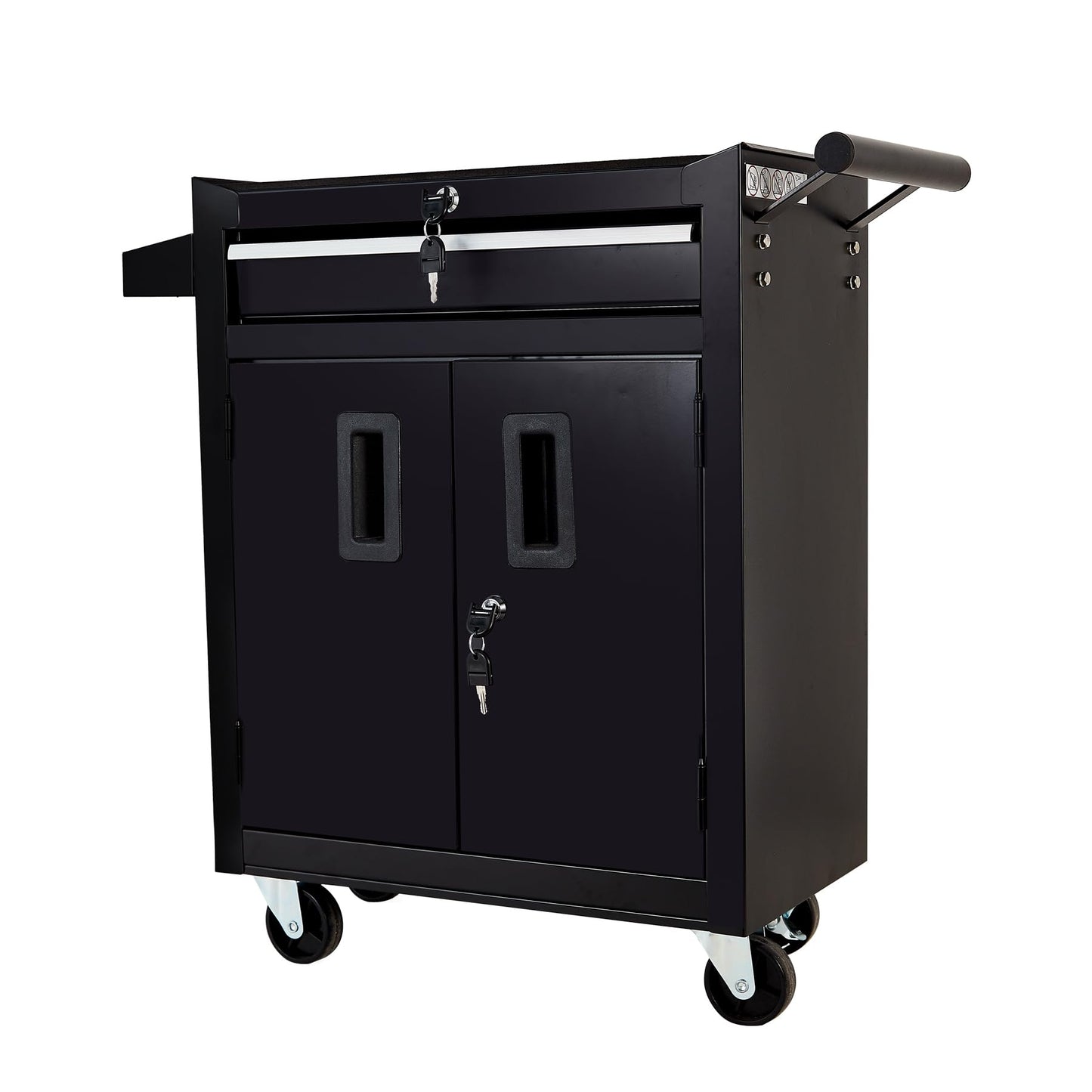 Steel Tool Chest with Drawer and Lockable Doors - Mobile Workstation