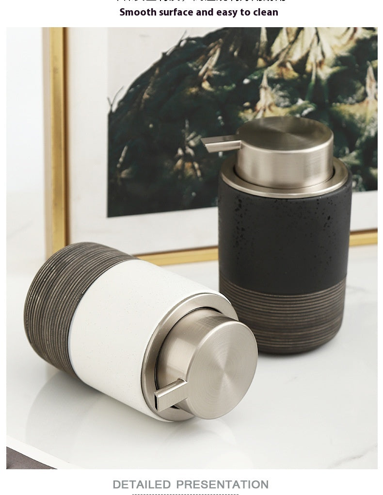 Ceramic Relief Pressed Mousse Bottles for Home & Garden Storage - White, Gray, Black