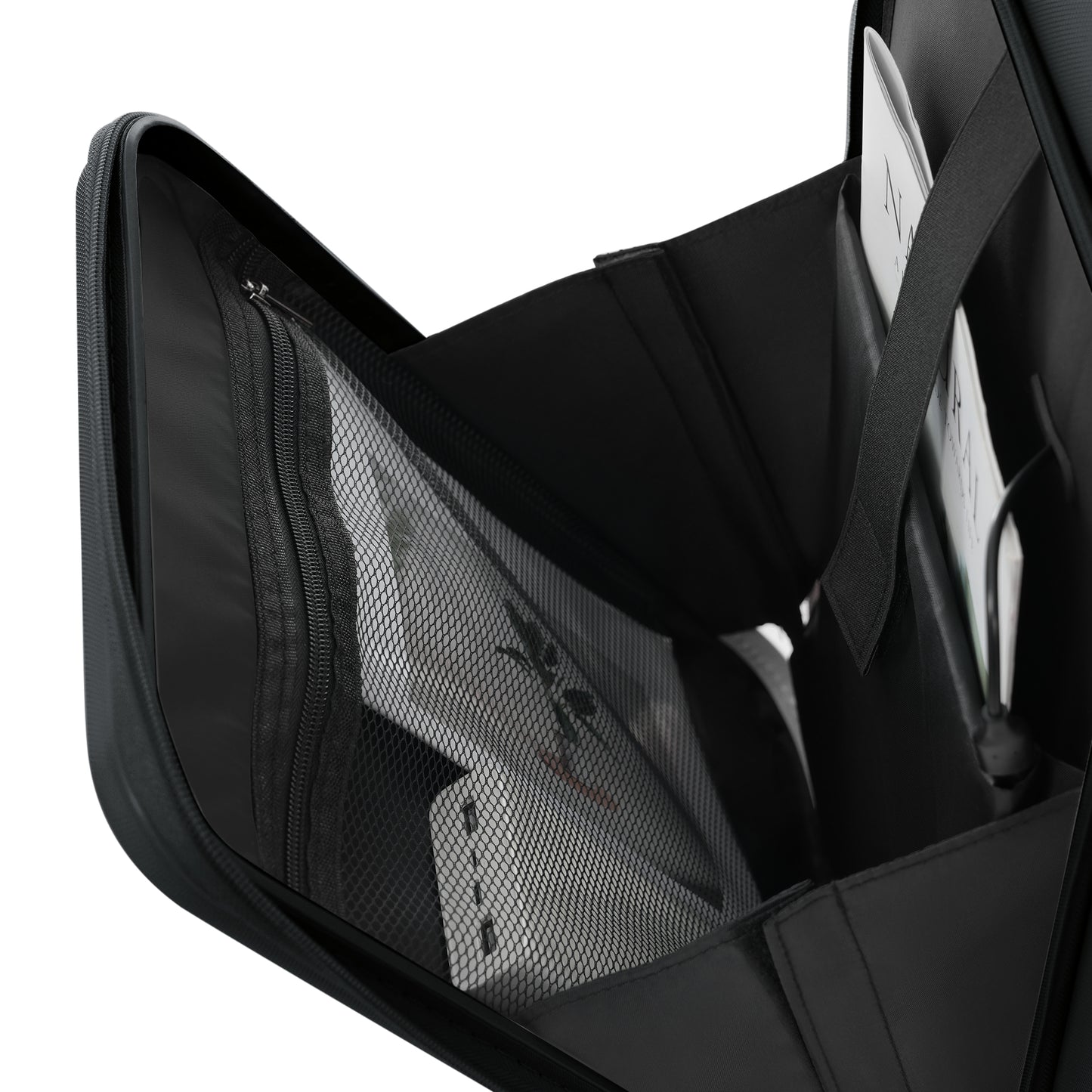 4-Piece Luggage Set with USB Charging Ports - Black & Brown