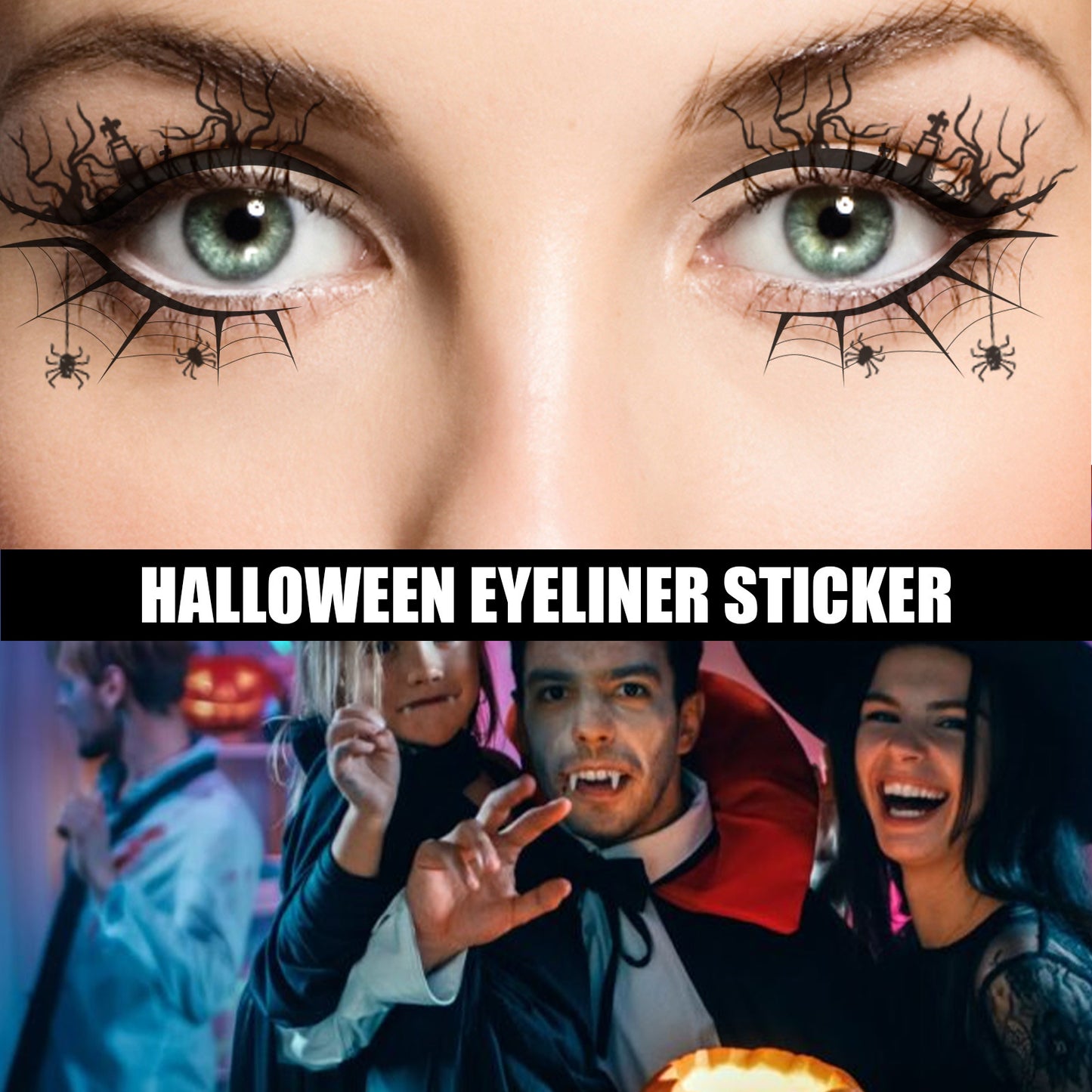 Halloween Eyeliner Stick Makeup Kit - Bat & Spider Designs