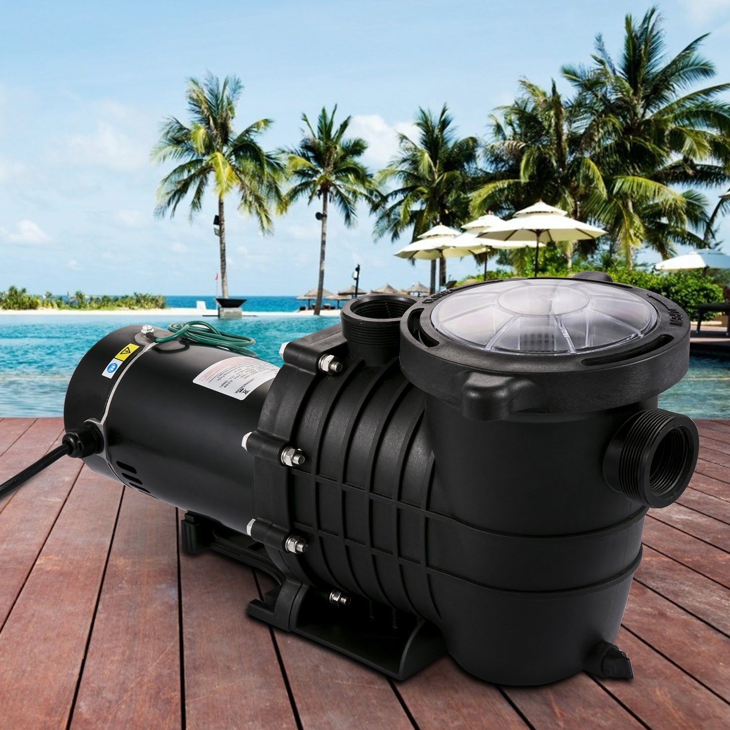 1HP Above Ground Pool Pump Dual Voltage 5544 GPH with Strainer Basket - Black