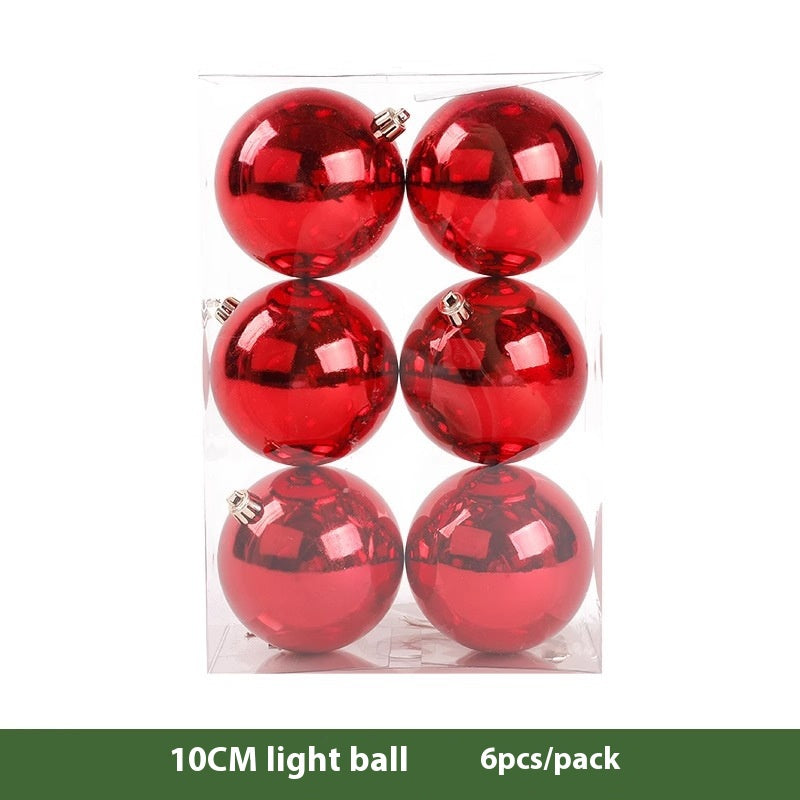 Christmas Decoration Red Ball Set - Electroplated Plastic Ornaments for Tree Atmosphere