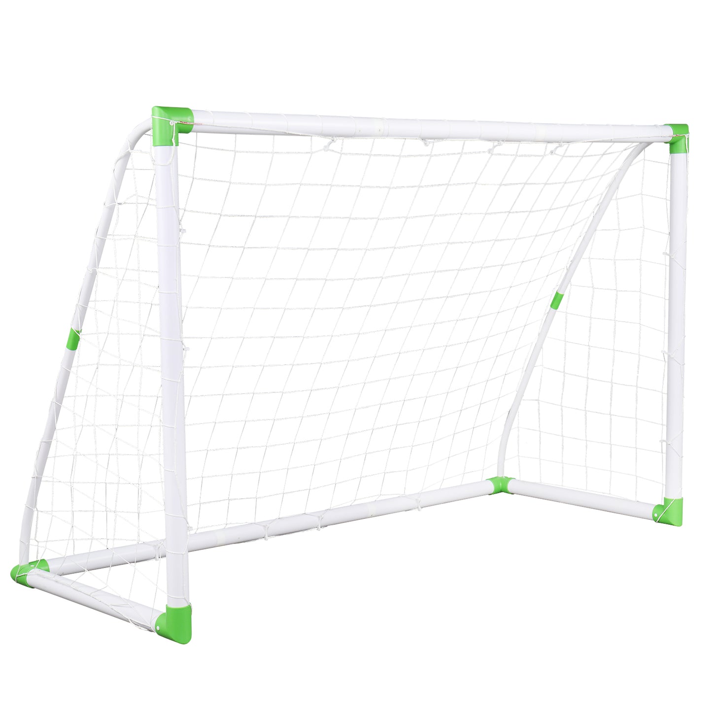 6' x 4' PVC Soccer Goal with Net & Ground Nails - White/Green
